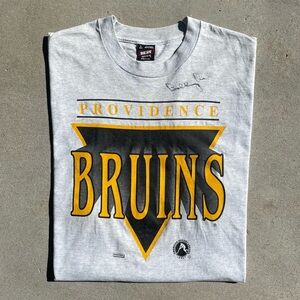 RARE Vtg Bobby Orr Signed Providence Bruins (Boston AHL) Single Stitch Tee Large